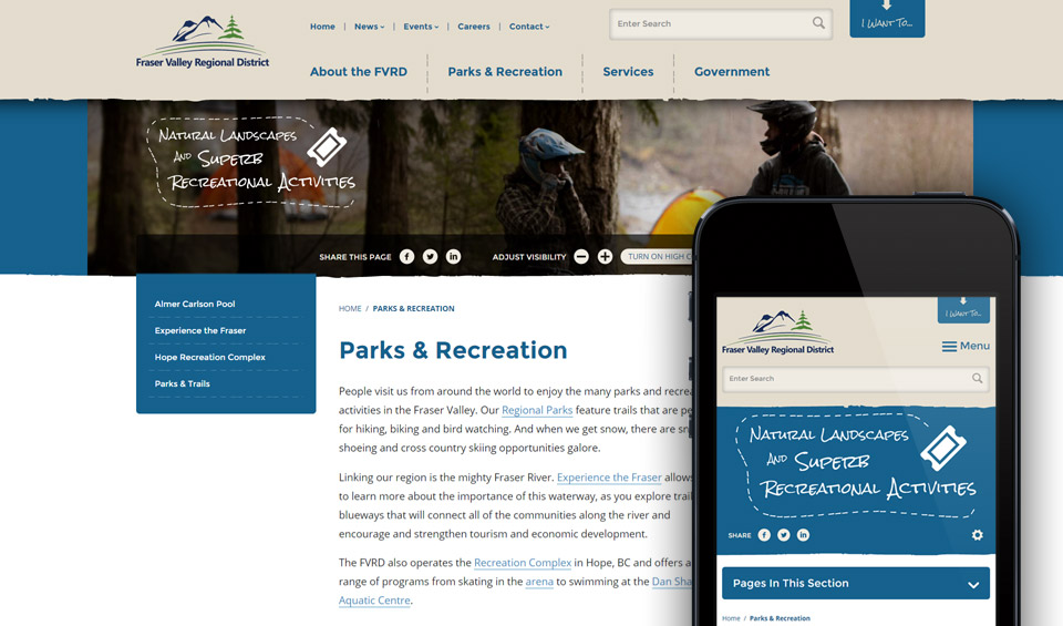 fvrd parks page screenshot