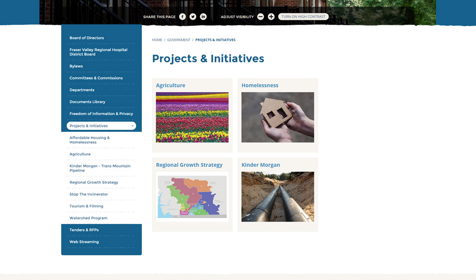 fvrd projects page screenshot