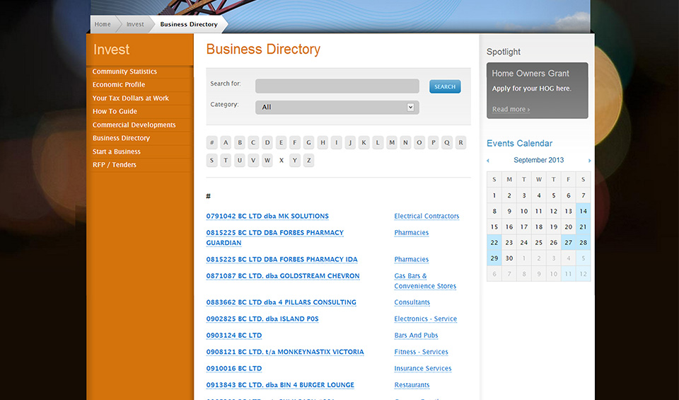 Langford directory page screenshot