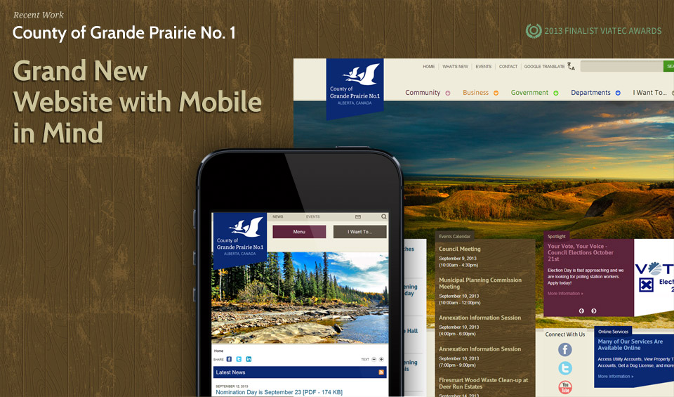 County of Grande Prairie No. 1 home page screenshot