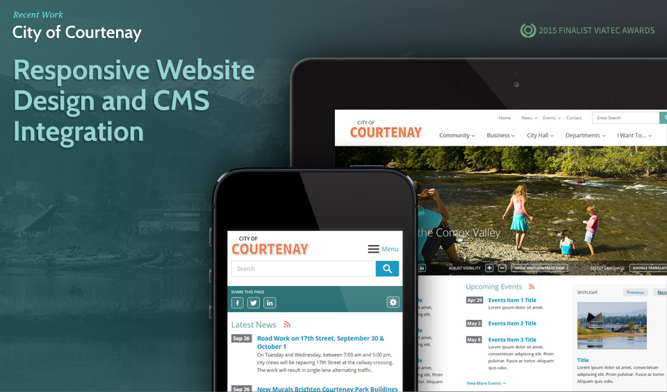 City of Courtenay home page screenshot