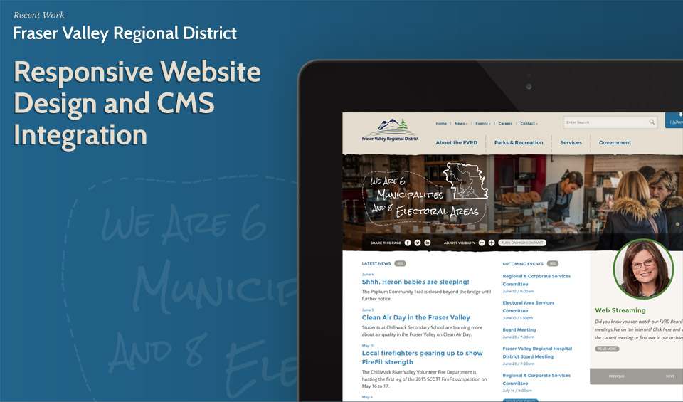 Fraser Valley Regional District home page screenshot